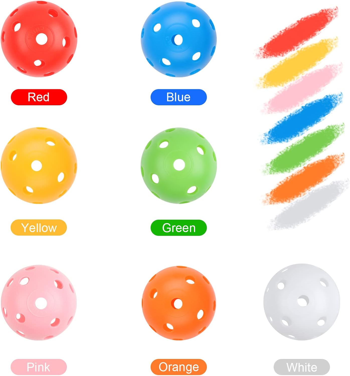 Joyberg Practice Golf Balls 24 Pack, 42mm Plastic Golf Balls, Practice Golf Balls for Backyard, Training Golf Balls for Swing Practice