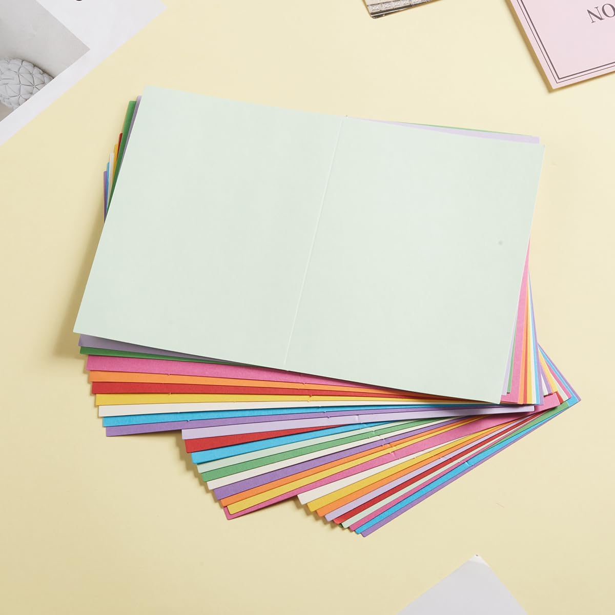 50 Pack Blank Cards Folded Cardstock Thank You Blank Greeting Cards for Invitations, Wedding, Greeting Cards, All Occasion DIY (Multicolor, 3x5)