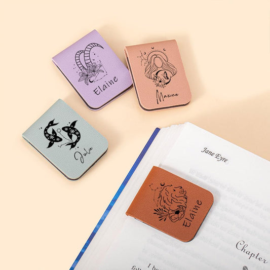 CALLIE Personalized Magnetic Bookmark Clip – Custom Name Reading Gifts for Book Lovers, Birthday Teacher's Day Christmas for Bookworm Gifts (Zodiac Sign)
