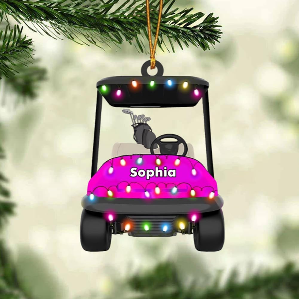 Personalized Golf Car Christmas Ornament, Christmas Ornament, Golf Cart Family, Golf Ornament, Golf Cart Ornament, Golf Christmas Ornaments, Golf Ornaments for Christmas Tree Gift for Golf Lovers/4
