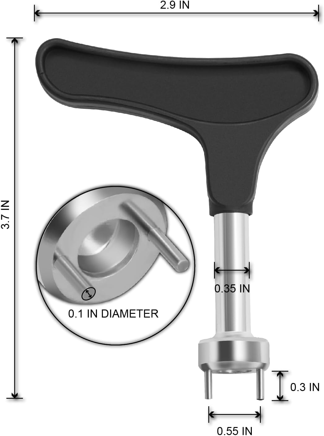 Professional Golf Spike Removal Tool - Sturdy Two Pin Universal Golf Shoe Spike Cleat Wrench