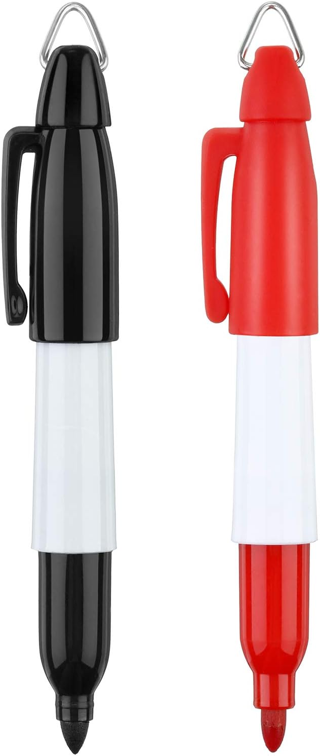 WILLBOND 2 Pieces Golf Ball Line Marker Tool Marking Alignment Putting Tool and 2 Pieces Golf Ball Marker Pen, 4 Pcs Totally