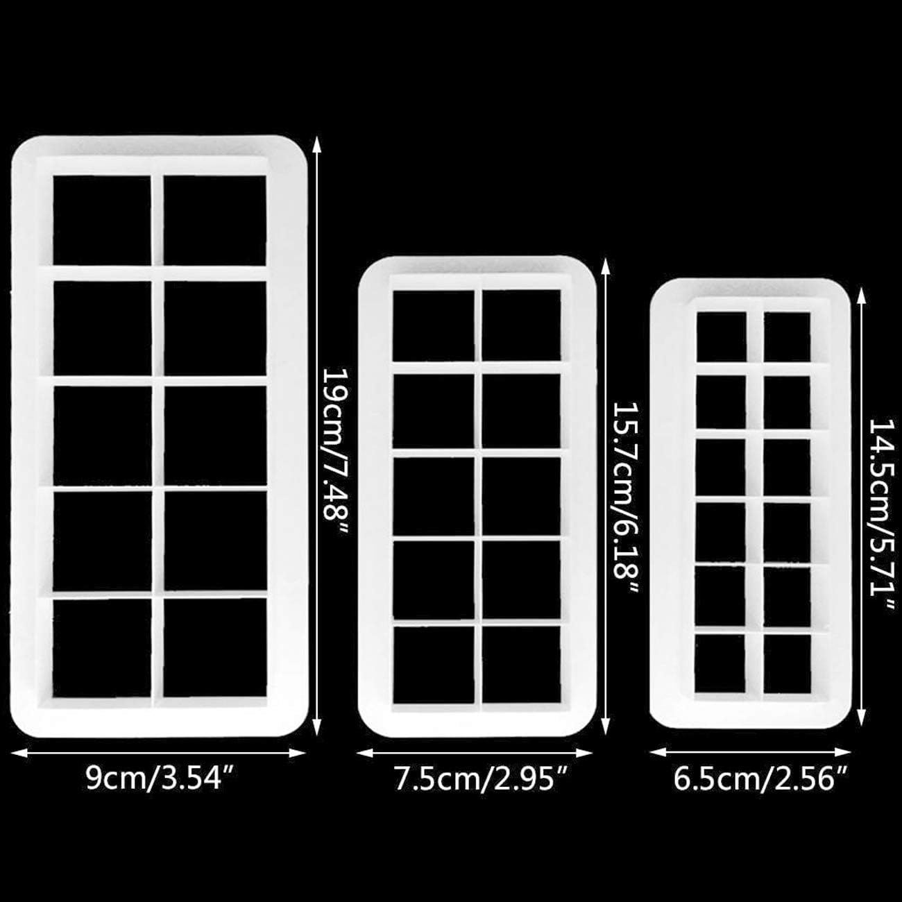 Mity Rain Square Cookie Cutter - Geometric Multicutter-Square Cake Fondant Cutter - 3 Size, Biscuit Cutters, Creative Cake Decorating