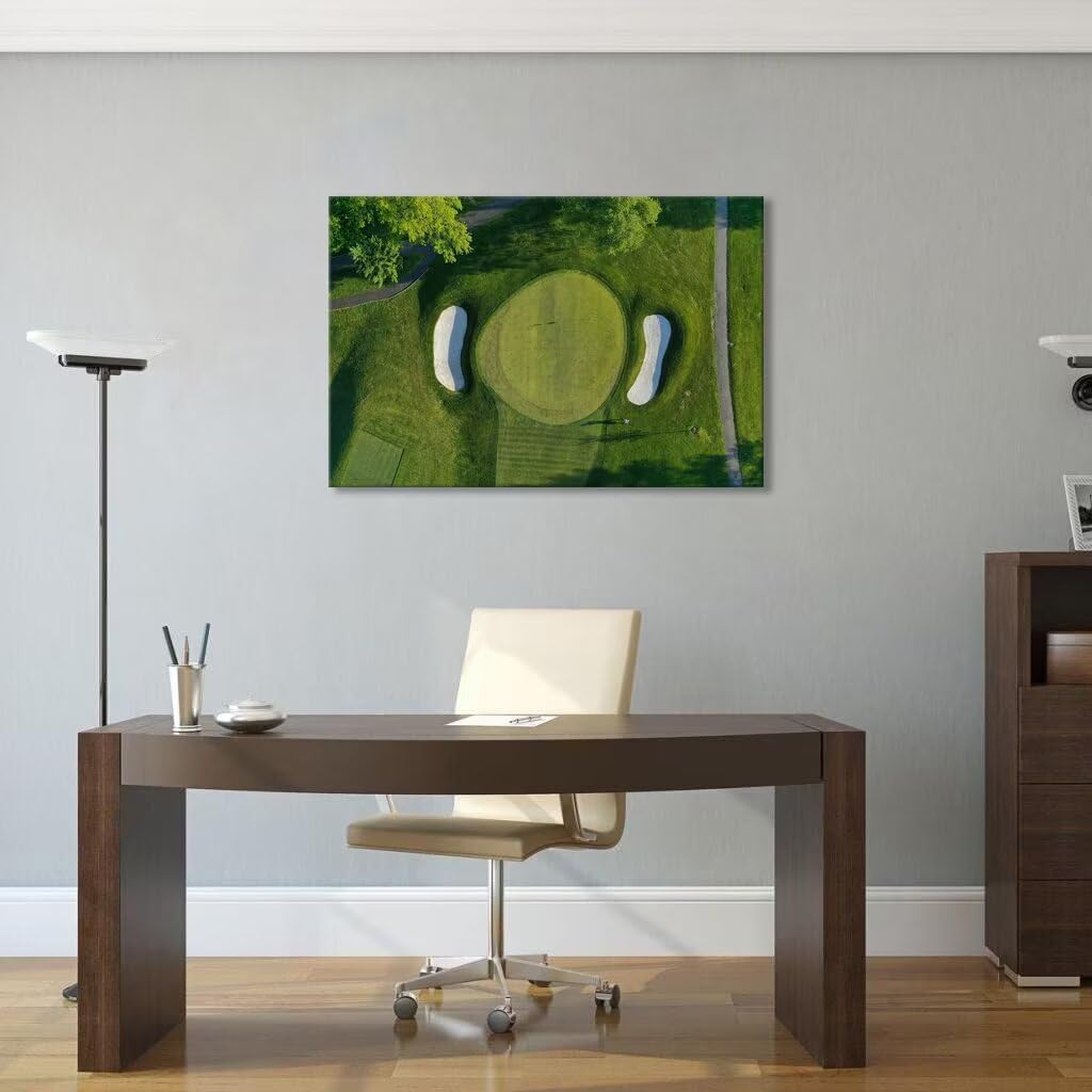 chenchenArt Westchester New York Golf Course Wall Art for Living Room Bedroom Bathroom Home Decorations USA Golf Course Picture Poster Canvas Prints Modern Artwork Framed Ready to Hang(12''H x 16''W)