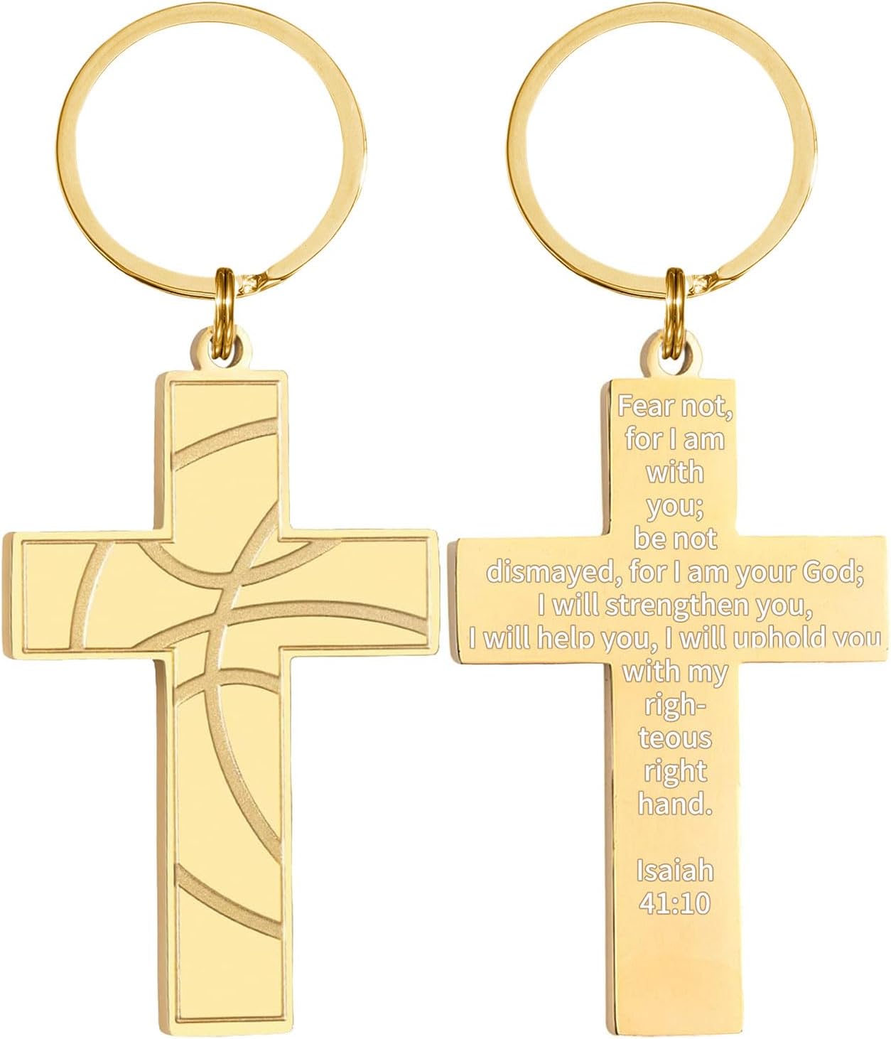 Football/Baseball/Soccer/Basketball Cross Keychains for Men First Communion Baptism Confirmation,Mens Gifts