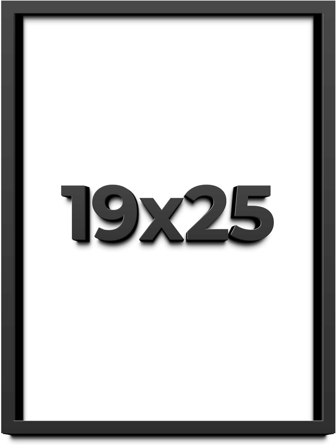19x25 Shadow Box Black Solid Wood Display Frame with White Acid-Free Backing UV Acrylic & Hanging Hardware - with 3/4" Usable Depth