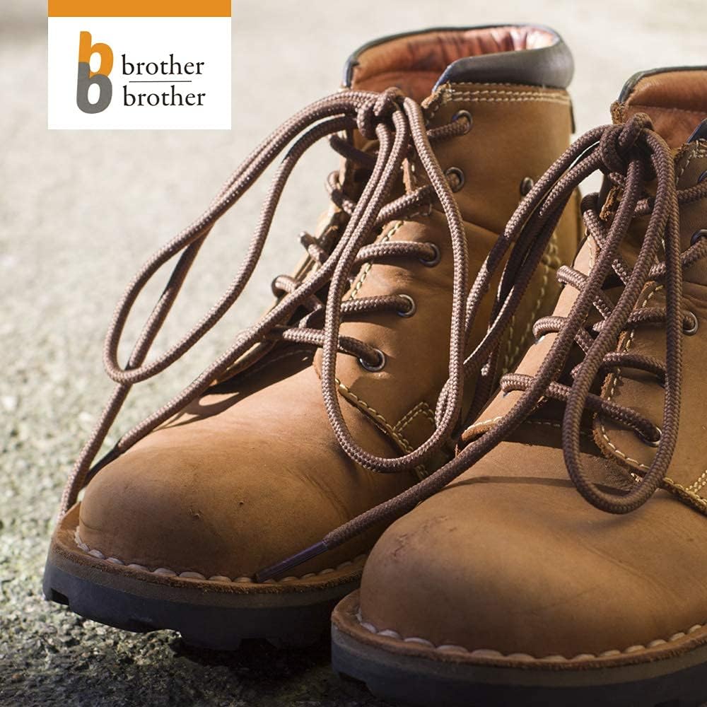 BB BROTHER BROTHER Boot Laces (5 Pairs) of Heavy Duty and Durable Round Shoelaces for Work, Hiking and Walking Boots
