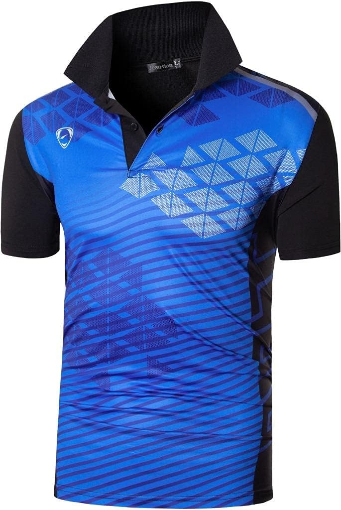 jeansian Men's Sport Outdoor Quick Dry Fit Short Sleeves Polo Tee Shirt Tshirt T-Shirt Tops Golf Tennis Bowling LSL195