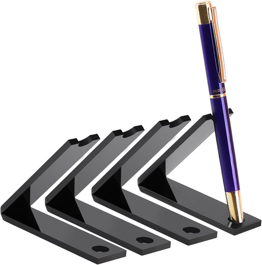 4 Pieces Acrylic Pen Holder Display Stand Black Makeup Brush Rack Organizer Black Pen Stand Paintbrush Drying Rack for Home School Office or Store Use