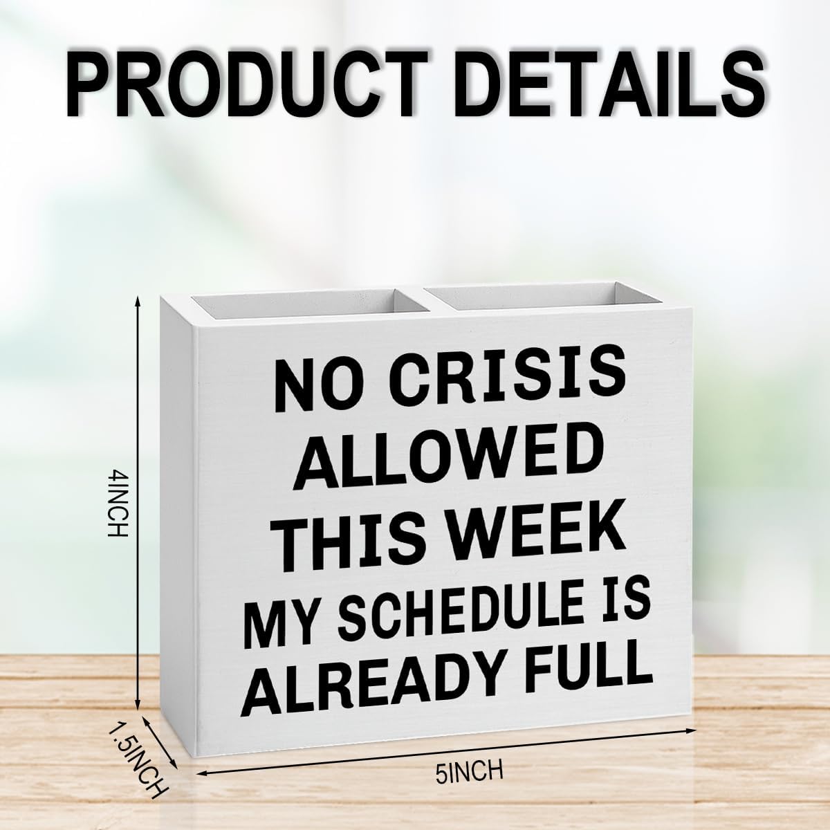 Bosses Day Gifts for Women Men Manager Funny Office Decor for Women Wooden Pencil Holder National Boss Day Decorations Gifts for Supervisor Leader Men Manager HR Coworker Office Desk Decor A 02