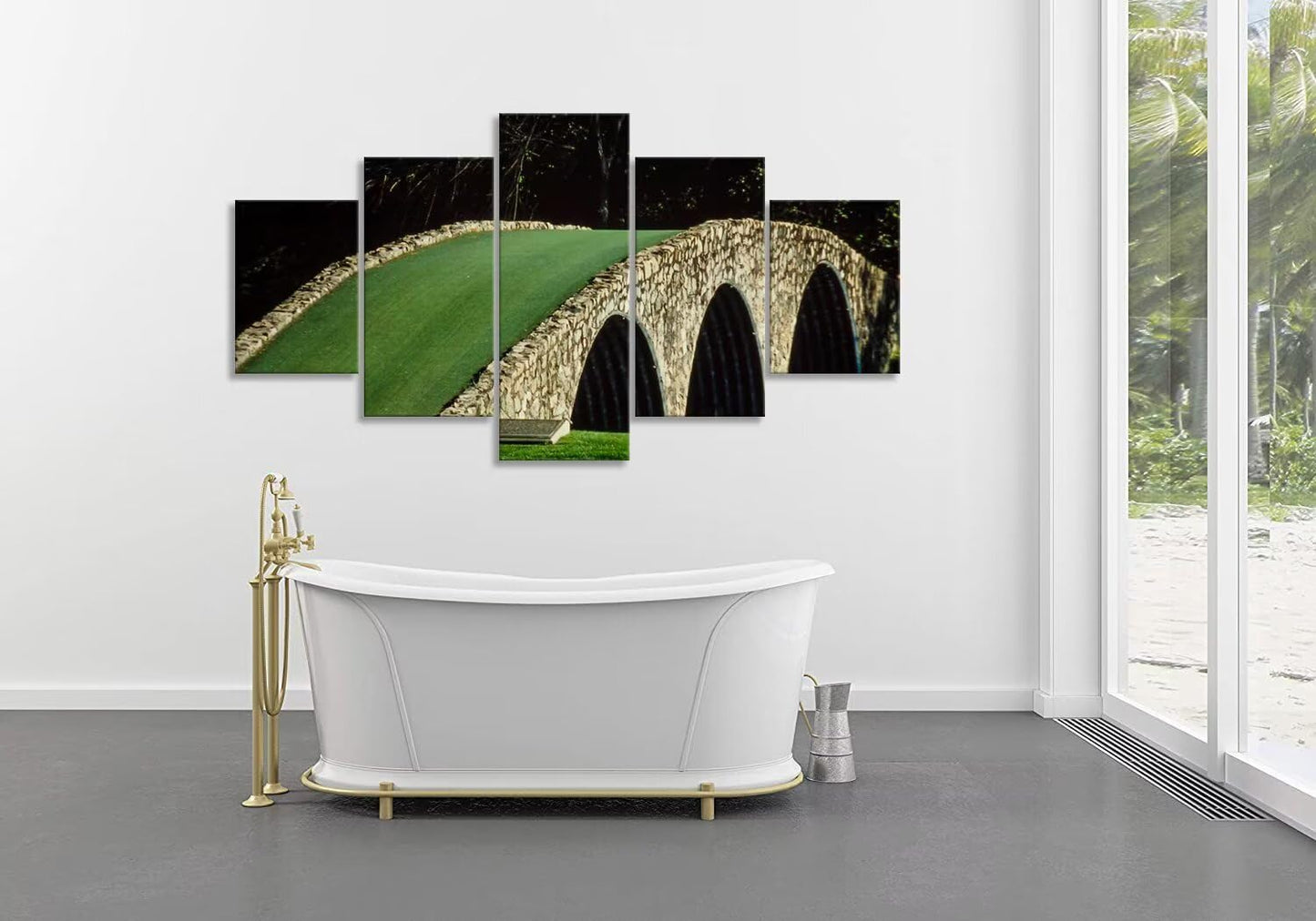 Famous Bridge at Augusta National Golf Course Wall Art for Living Room Bedroom Bathroom Home Decorations Augusta Golf Course Pictures Posters Framed Artwork Ready to Hang(60''W x 32''H)