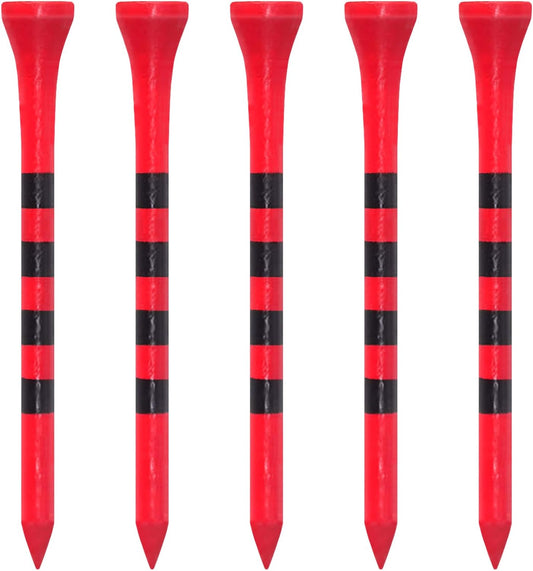 Wooden Golf Tees 3-1/4", 2-3/4", 2-1/8", 1-1/2" Available, 100 Count (Natural Color, White, Black, Blue, Red, Green, Yellow, Pink, Orange)