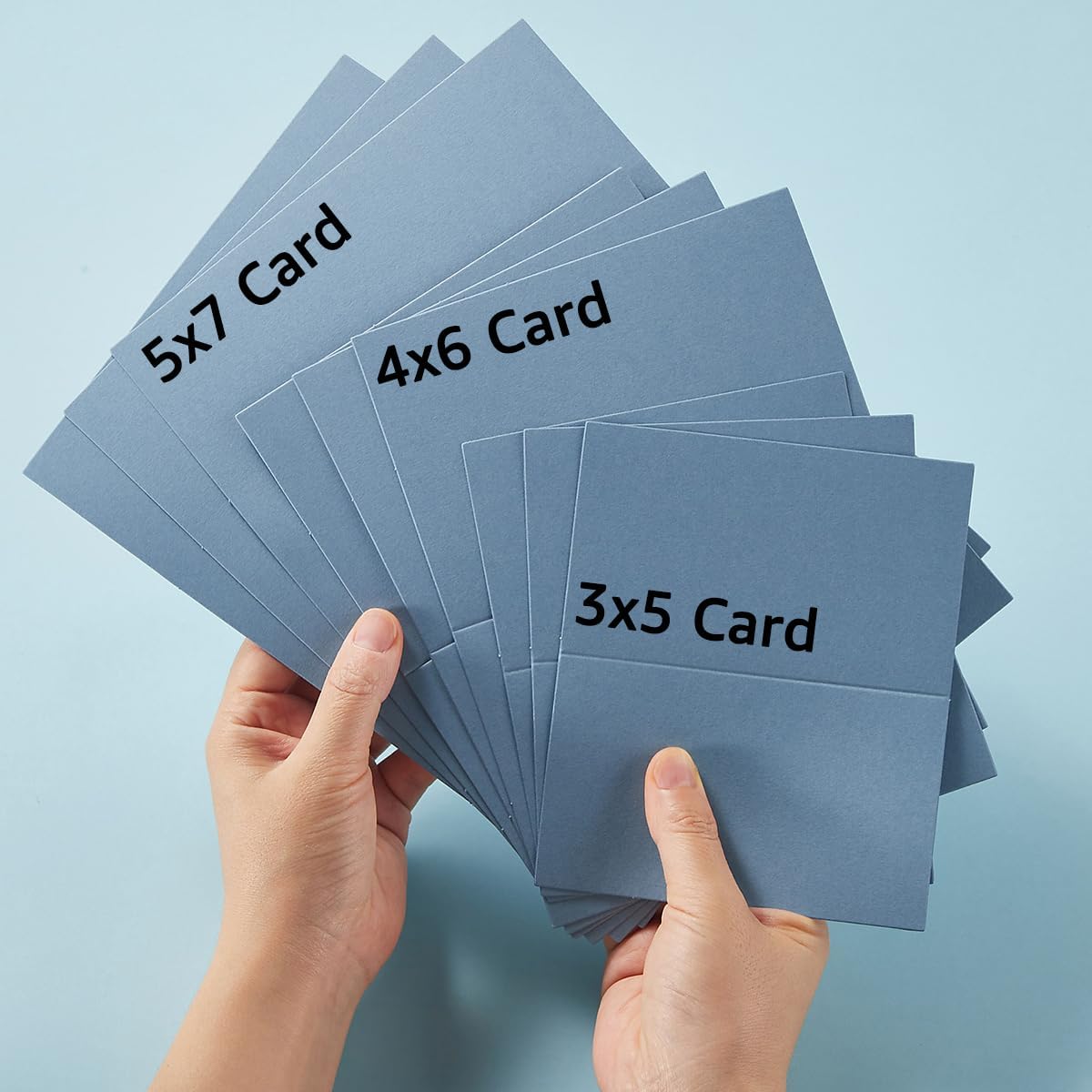 50 Pack Blank Cards Folded Cardstock Thank You Blank Greeting Cards for Invitations, Wedding, Greeting Cards, All Occasion DIY (Dusty Blue, 4x6)