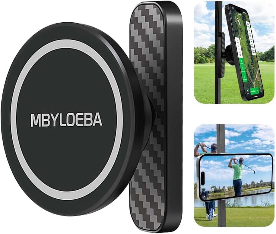 Magnetic Golf Cart Phone Holder Mount Compatible With MagSafe 17 Pro Max Plus 16 15 14 13, N52 Strong Magnetic, 360° Rotatable, Fits EZGO/Club Car/Yamaha, Golf Cart Accessories for Men - Golf Gifts