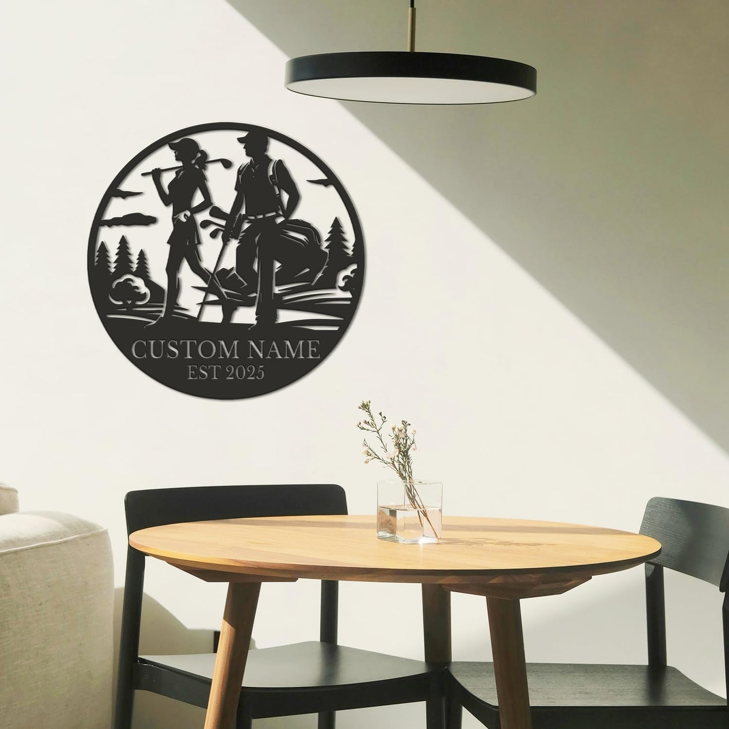 Personalized Custom Crossed Golf Metal Wall Art,Personalized Golfer Name Sign Decoration For Room,Hole Golf Club Decoration (Style-6)