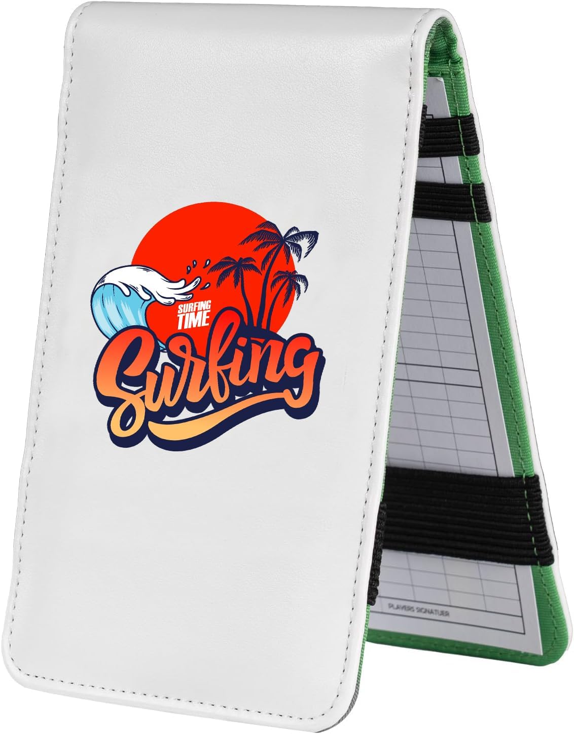 Golf Scorecard Holder & Yardage Book Cover, Golf Accessories Black Premium Leather Yardage Book Holders Cover