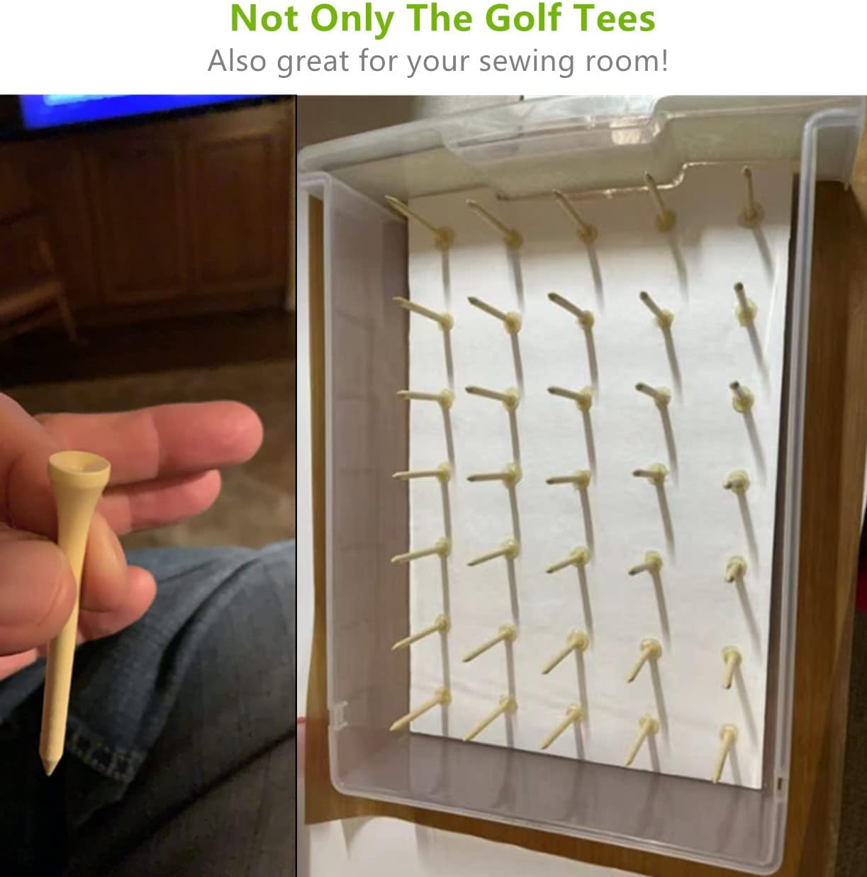 250 or 18 Pcs Professional Bamboo Golf Tees 2-3/4 Inch or 3-1/4 Inch - Stronger Than Wooden Golf Tee Biodegradable & Less Friction