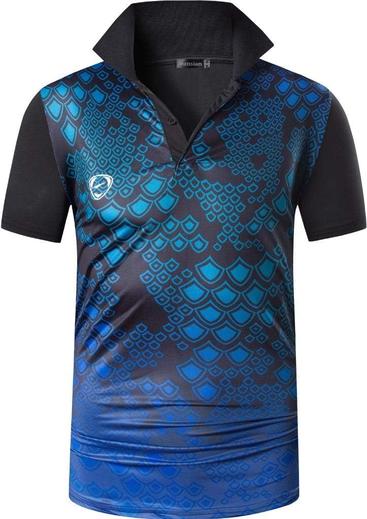 jeansian Men's Sport Outdoor Quick Dry Fit Short Sleeves Polo Tee Shirt Tshirt T-Shirt Tops Golf Tennis Bowling LSL195