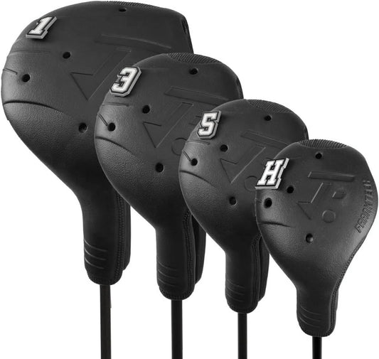 Golf Head Covers, EVA Plastic Golf Club Covers for Driver Fairway Woods Hybrid, Driver Headcover with Pins, Fit All Right-Handed Golf Clubs, Easy On Off, Washable