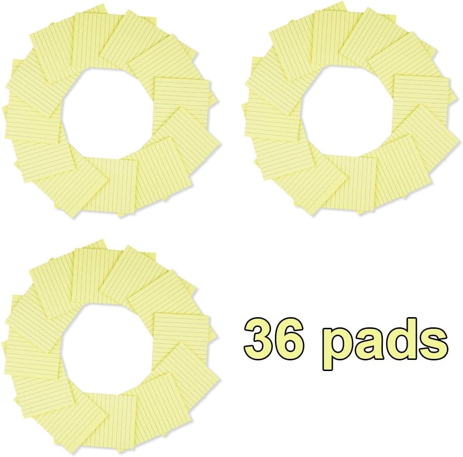 (36 Pads) Sticky Notes 4X6 in Yellow Stickies Super Sticking Power Memo Pads Strong Adhesive