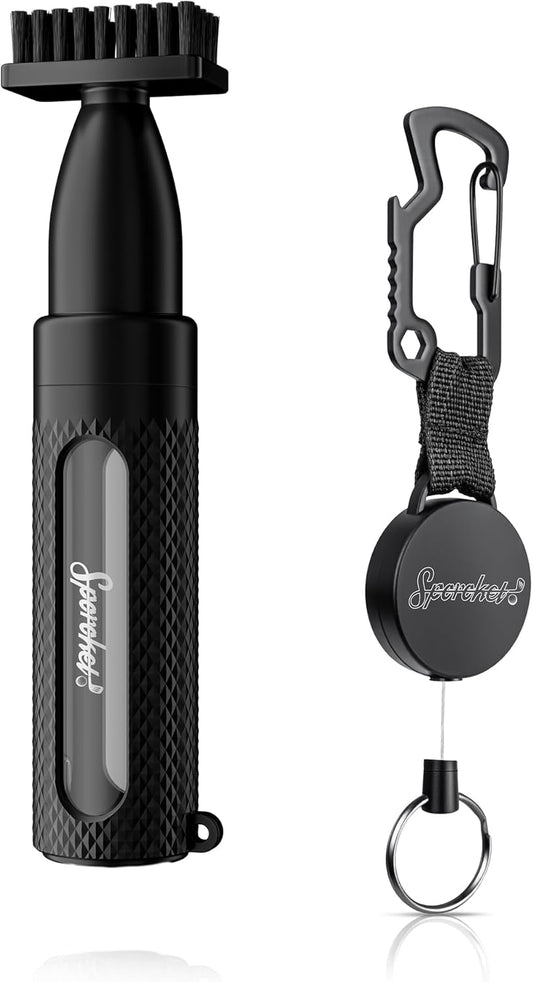 Pro 3rd Gen Golf Club Spray Cleaner Brush, Adopts a Leak Proof Design, Equipped with a Multi Functional Telescopic Clamp and a Press Type Water Bottle, Premium Golf Accessories for Men