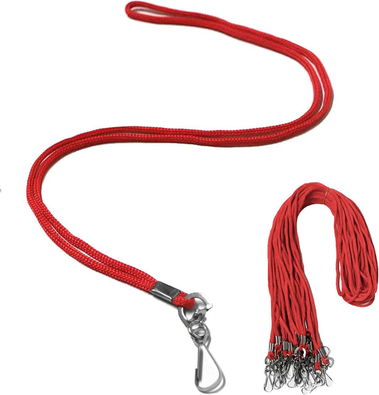120 Pcs Red Lanyards Premium Bulk Lanyards Round 36" with Swivel J Hook for ID Name Badge Holder, VIP, School, Kids, Coach, Conference, Festival and Hang Keys