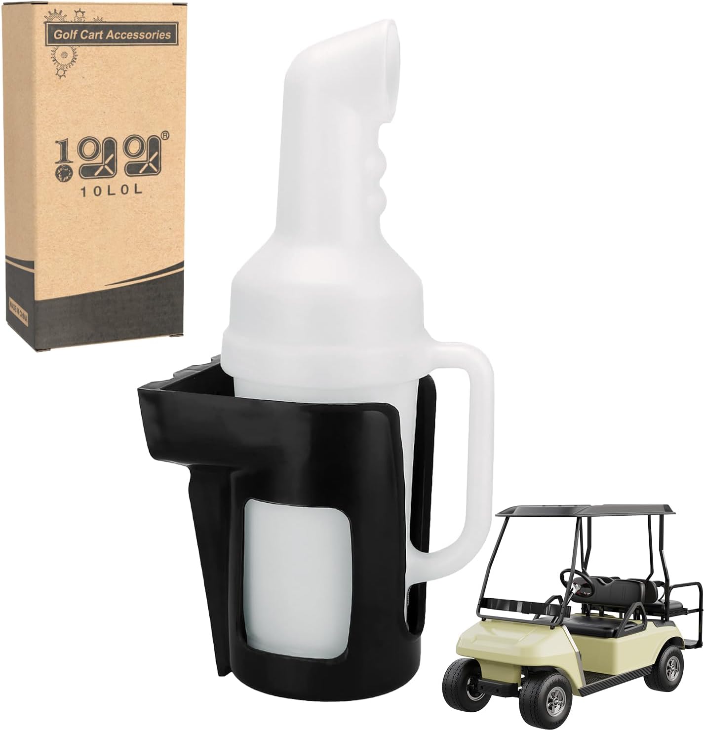 10L0L Universal Golf Cart Sand Bottle with Holder for Yamaha, EZGO, Club Car, Divot Filler Sand Seed Container Dispenser - 1 Pack