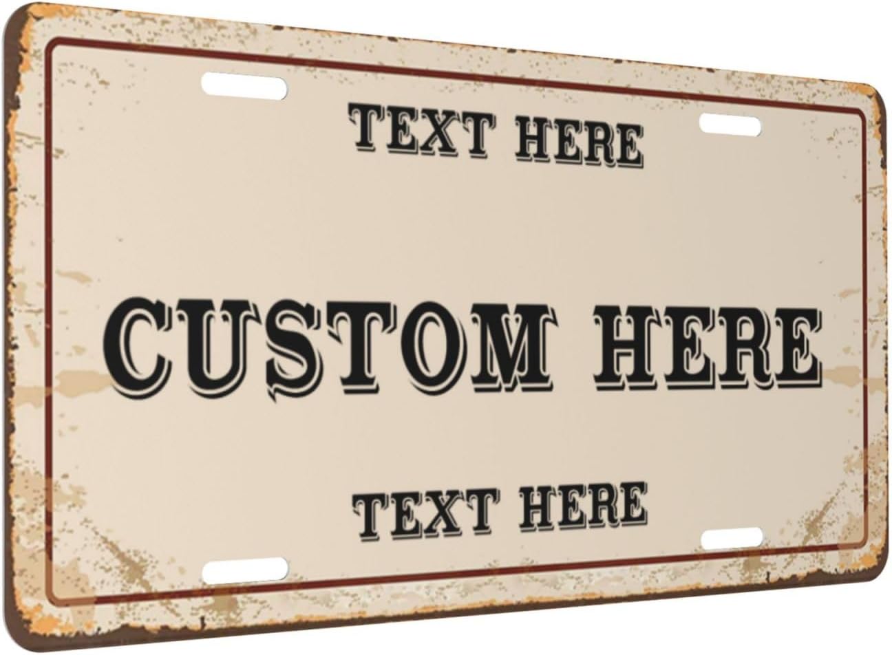 Custom Personalized Text Image Photo Design Customized Tag Aluminum License Plates for Front of Car 6x12 Inch-14