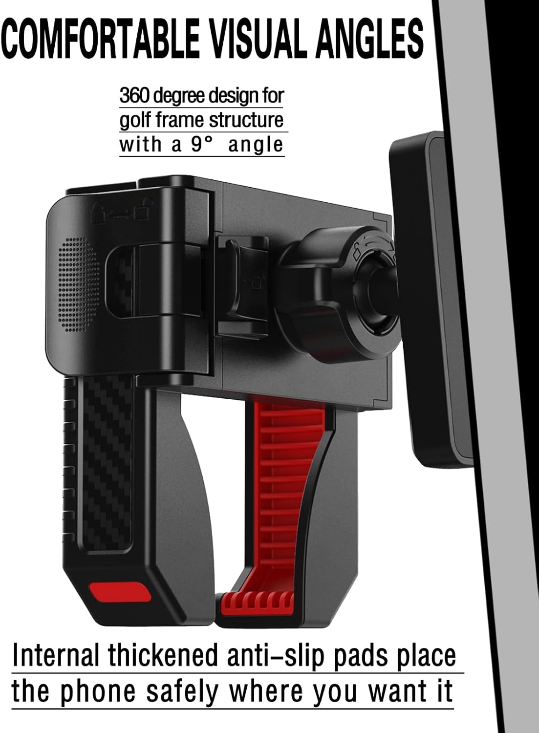 Magnetic Golf Cart Phone Holder-Cell Phones Mount with Neodymium N52 Magnets-Golf Cart Accessories Fit Big Phones and Thick Phone Stand-Golf Essentials Gift for Friend Men Women