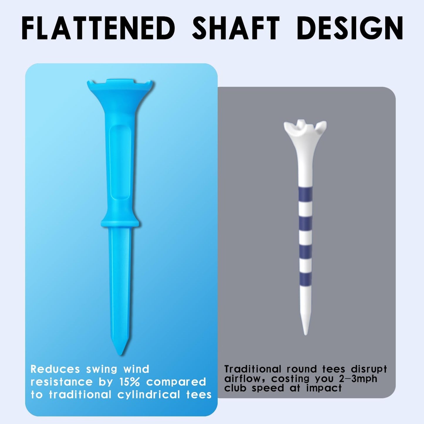 High Perfomance Material Golf Tees, Unbreakable & Stability Professional Golf Tees, Perfect Tee Height at Every Shot Golf Tees