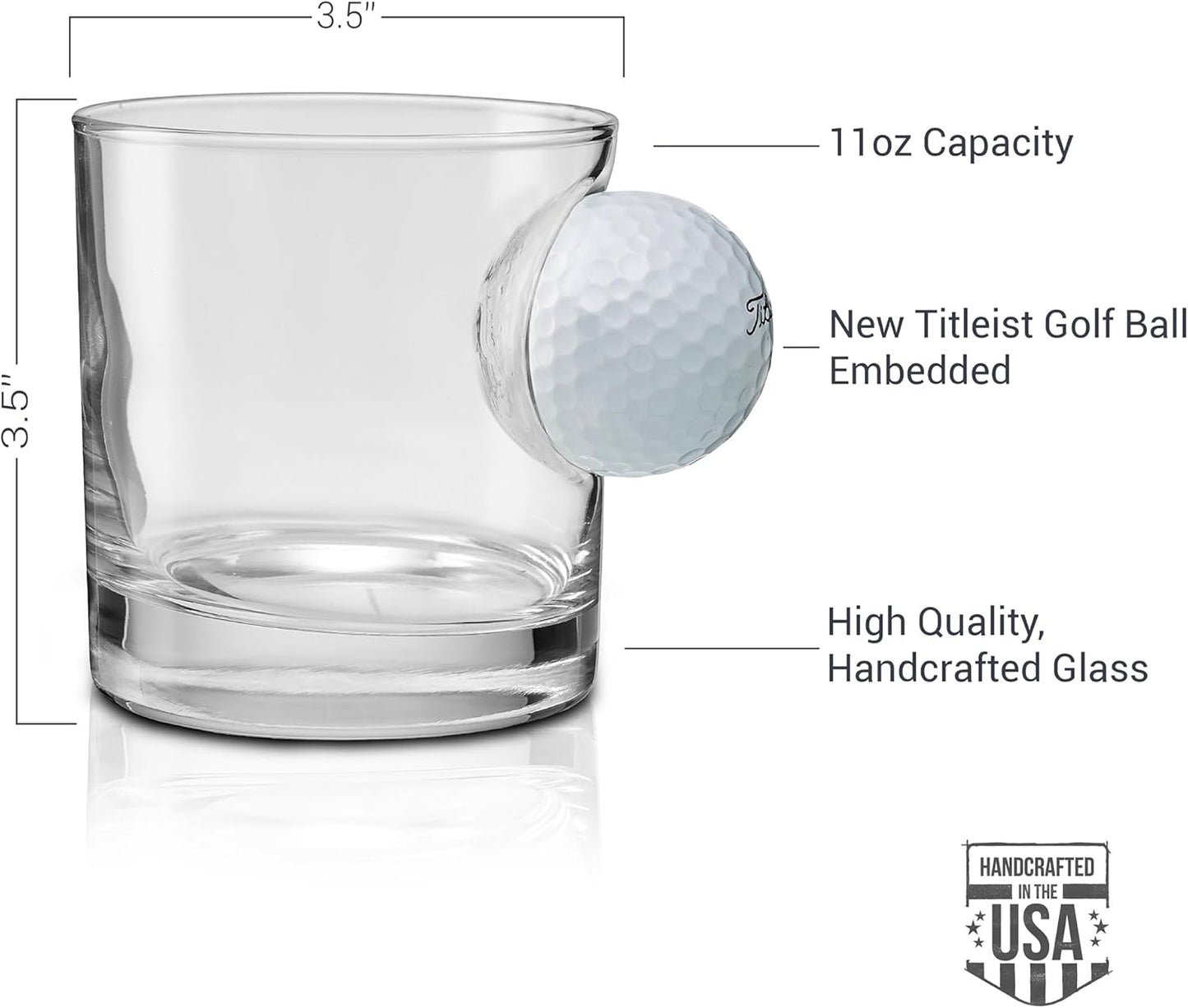 BenShot Golf Ball Rocks Glass - 11oz | Made in the USA