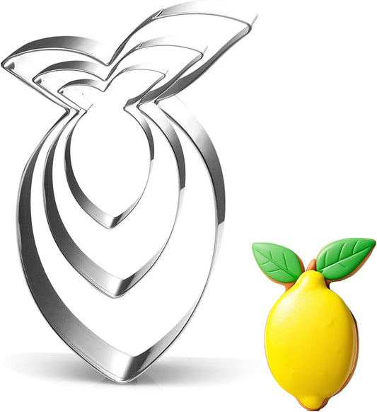 Lemon Cookie Cutter Set-Size 3.8" 2.9" 1.9"-3 Pieces-Dishwasher Safe Fondant Cookie Cutters for Baking
