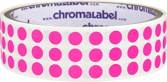 ChromaLabel 0.25 Inch Round Label Permanent Color Code Dot Stickers, 1000 Labels per Roll, Fluorescent Pink