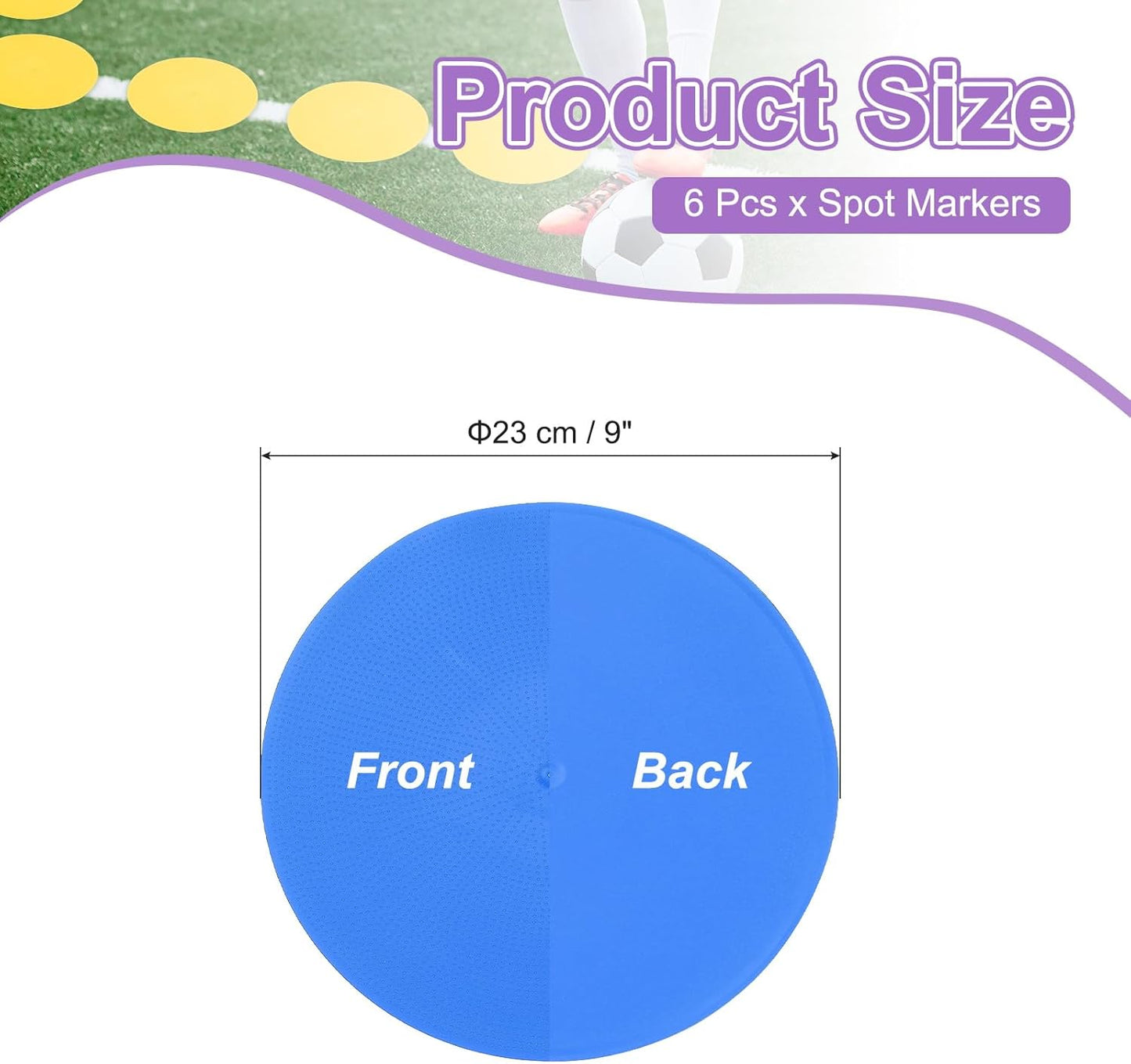 PATIKIL Spot Markers, Non-Slip Floor Dots Agility Markers Flat Field Cones Poly Dots for Gym PE Speed Training Dance Soccer Basketball Sports