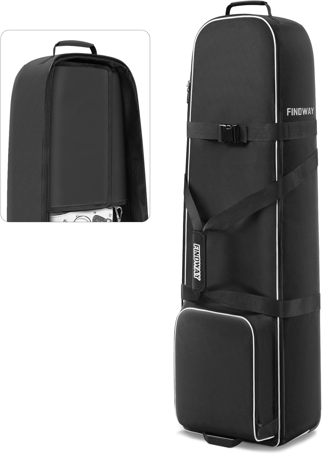 Findway Golf Travel Bag, Golf Travel Bag for Airlines with Wheels, 900D Heavy Duty Polyester Oxford Soft-Sided with Club Protection Liner, Universal Size