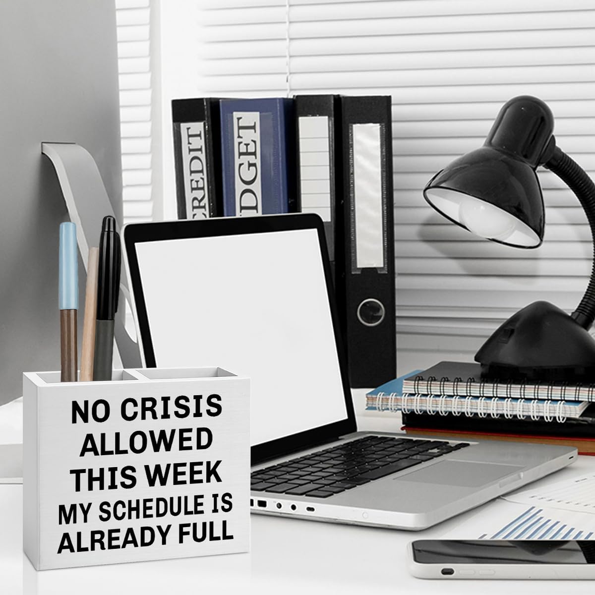 Bosses Day Gifts for Women Men Manager Funny Office Decor for Women Wooden Pencil Holder National Boss Day Decorations Gifts for Supervisor Leader Men Manager HR Coworker Office Desk Decor A 02