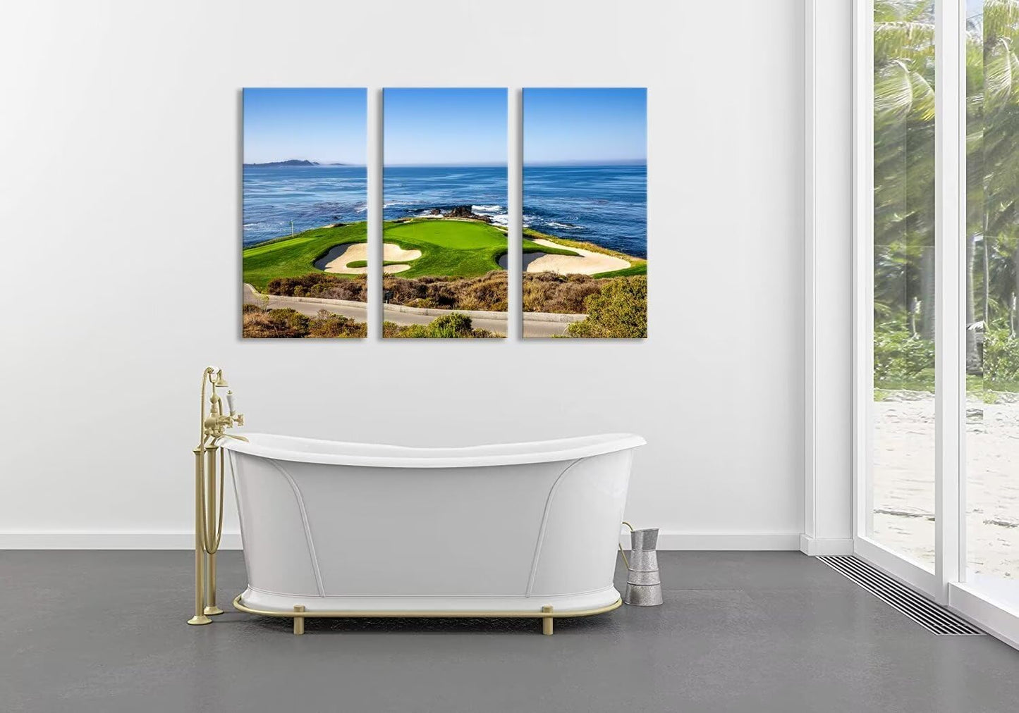 Golf Course Canvas Wall Art for Living Room Bedroom Home Decorations USA California Golf Course Pictures Posters Framed Artwork Canvas Prints Ready to Hang(12''W x 24''H x3)