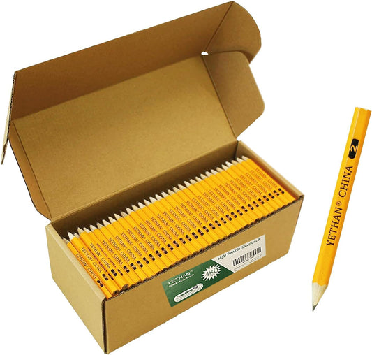 Golf Pencils, Half Pencil, 3.5" Mini Pencils, #2 HB Hexagon, Pre-sharpened, Back to school, 480 count.