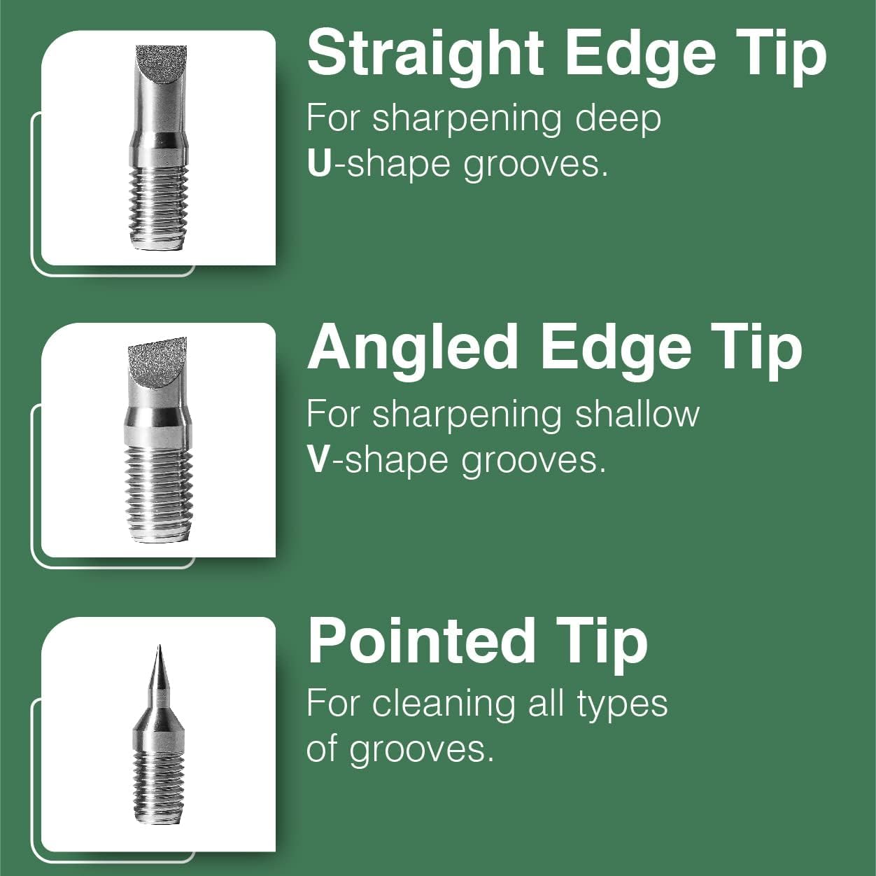 Caddy Splash Golf Club Groove Sharpener Tool - 3-in-1 Golf Club Cleaner for Wedge, Iron - Oblique, Straight, Spike Replacement Tips for U & V Grooves - Aluminum-Alloy Shaft, Heat-Treated Steel