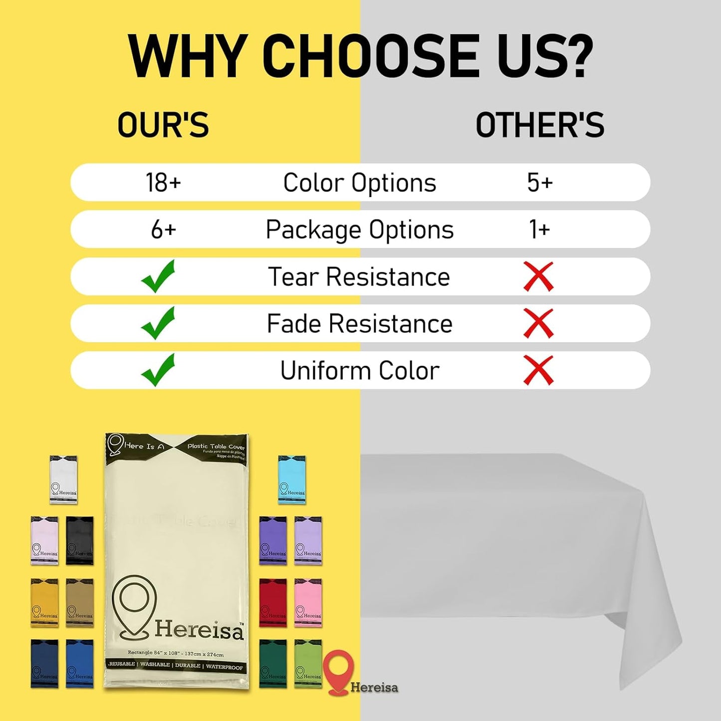 Plastic Ivory Tablecloths 3 Pack Cream Disposable Table Covers 54" x 108" Milky White Table Cloths for Bridal Shower Parties Picnic Engagements Weddings Birthdays, Fits 6 to 8 Foot Rectangle Tables