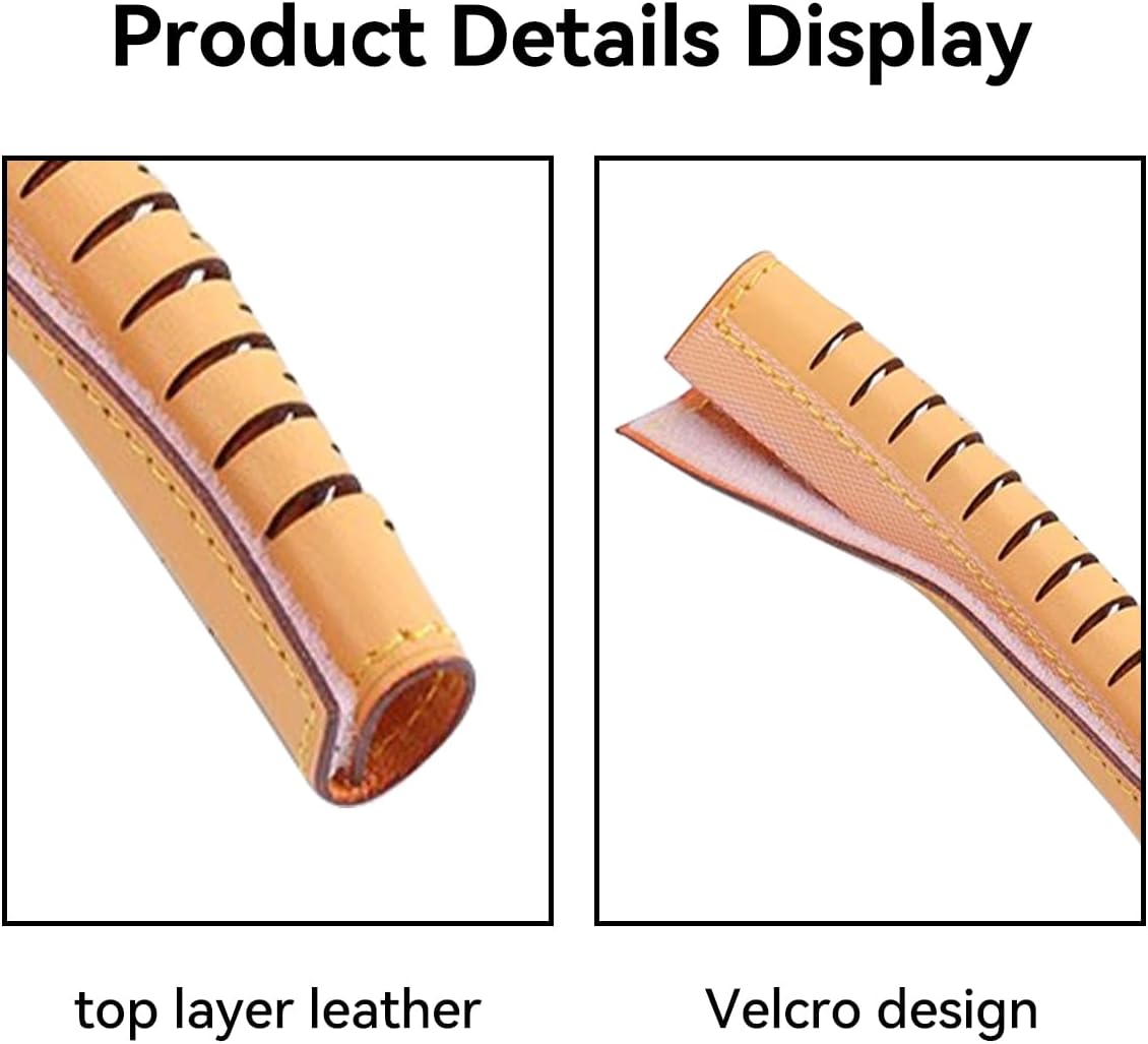 Jiesinlov 2Pcs Bag Handle Wrap Covers for Speedy 25 30 35,Vachetta Leather Grip Protector Strap,Stain and Abrasion Resistant(Beeswax)