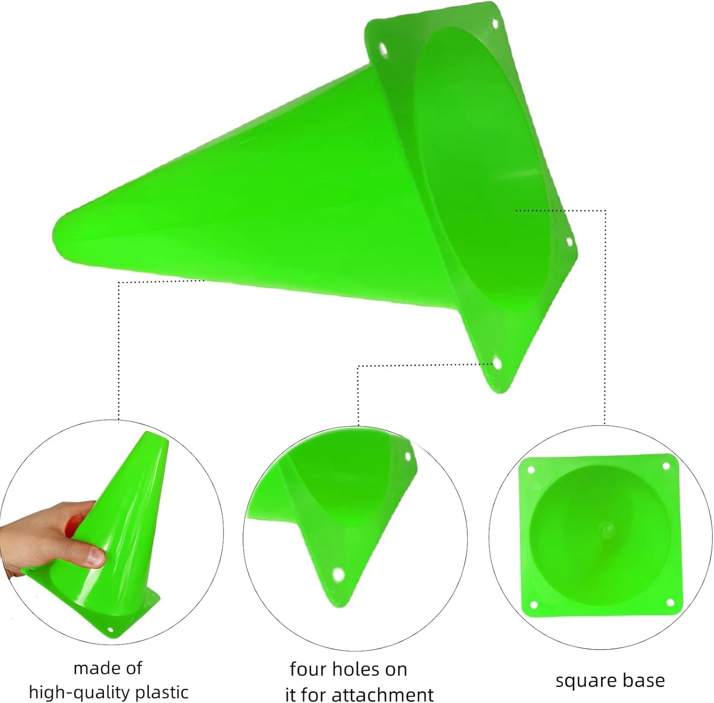 24 Pcs 7 Inch Plastic Traffic Cones, Basketball Football Drills, Skating, Sport Training Agility Markers, Indoor Outdoor Games, Multicolor