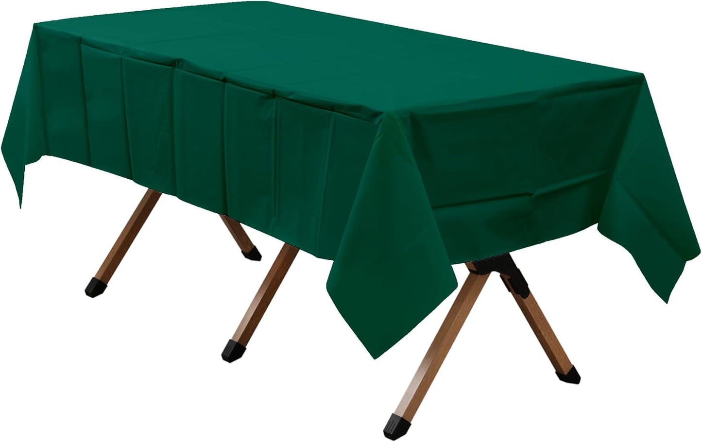 2 Pack Hunter Green Premium Plastic Tablecloth Rectangle 54 x 108 Inches Reusable Forest Green Decorative Table Cover for Dining, Wedding, Party, Indoor and Outdoor use
