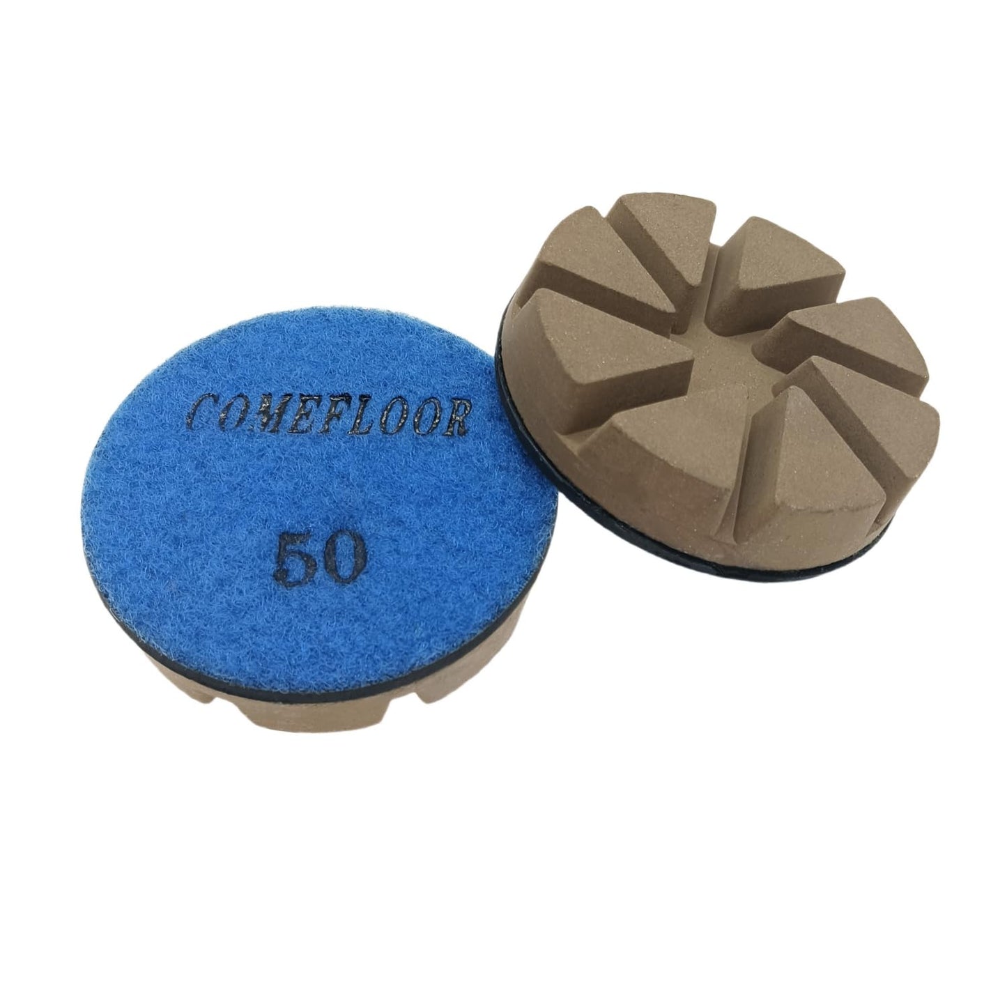 Hybrid Diamond Ceramic Polishing Pucks, Aggressive Concrete Terrazzo Floor Hook n Loop Grinding Pads, 3 Inch Long Using Life Transitional Discs,50# 9 PCS