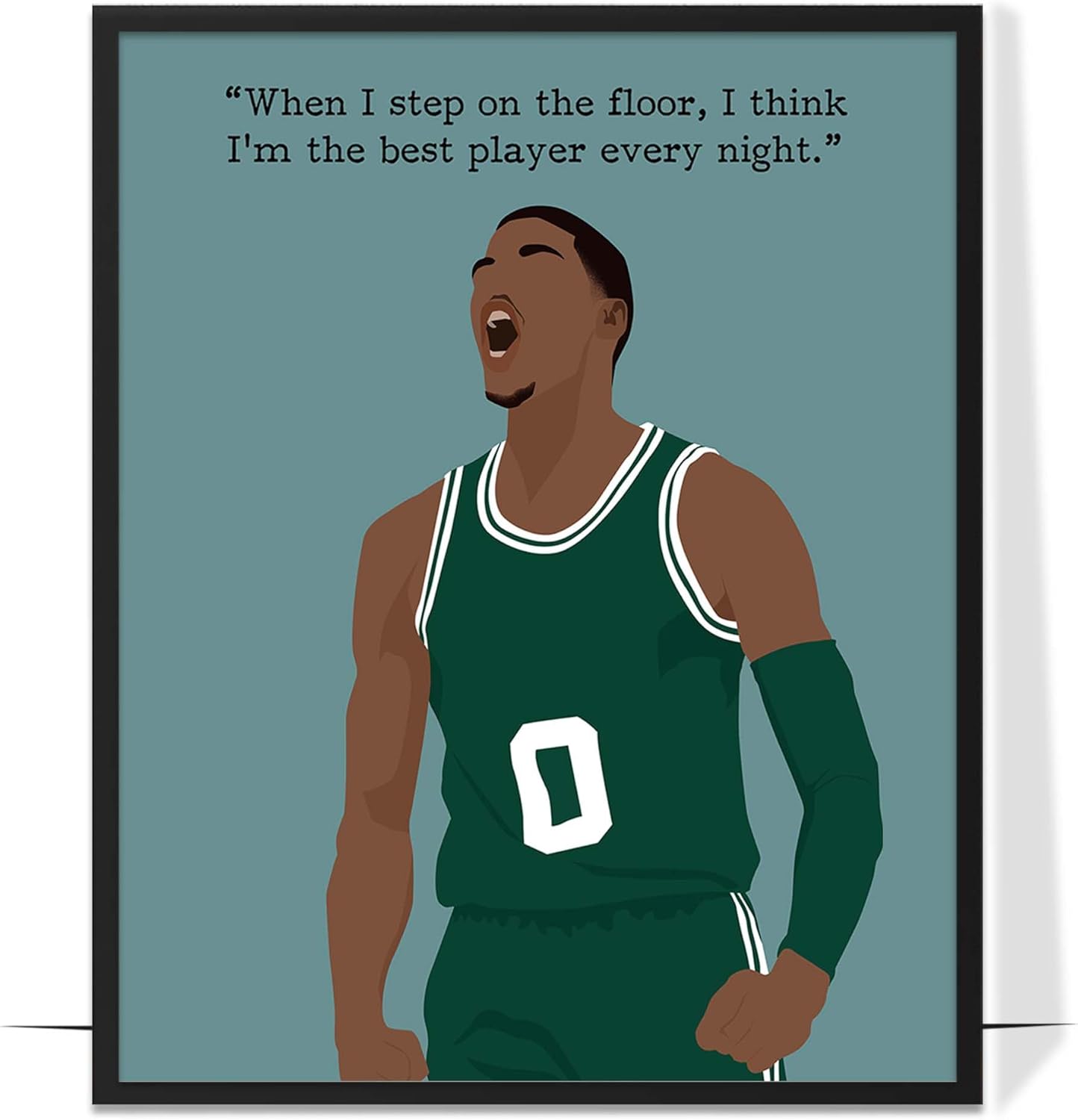 LOLUIS Motivational Basketball Superstar Hand-Drawn Artwork Sport Quote Wall Art Decorations (Unframed 16"x20", Basketball Player 9)