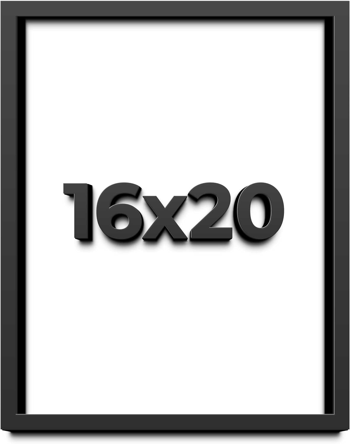 16x20 Shadow Box Black Solid Wood Frames Depth of 3/4" Includes UV Acrylic Plexiglass, Acid Free Backing and Hanging Hardware