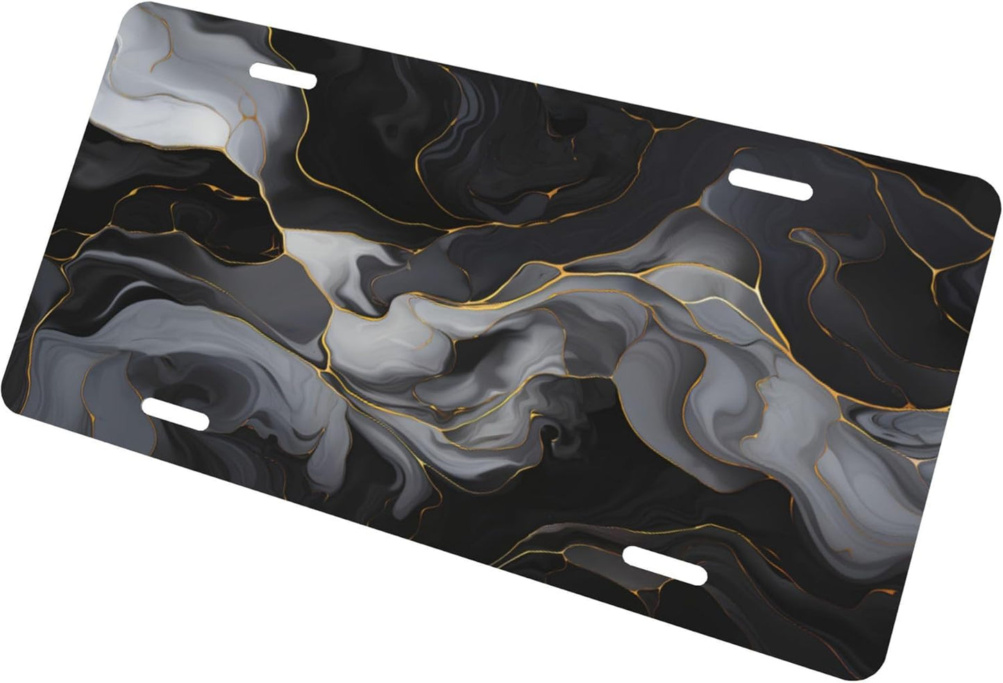 Custom License Plate Personalized Marble Modern Funny Aluminum Front License Plates Decorative Rust-Free Metal Car Plate Covers for Women Men Car Tag Accessories fit Truck SUV Rv 12 X 6 in