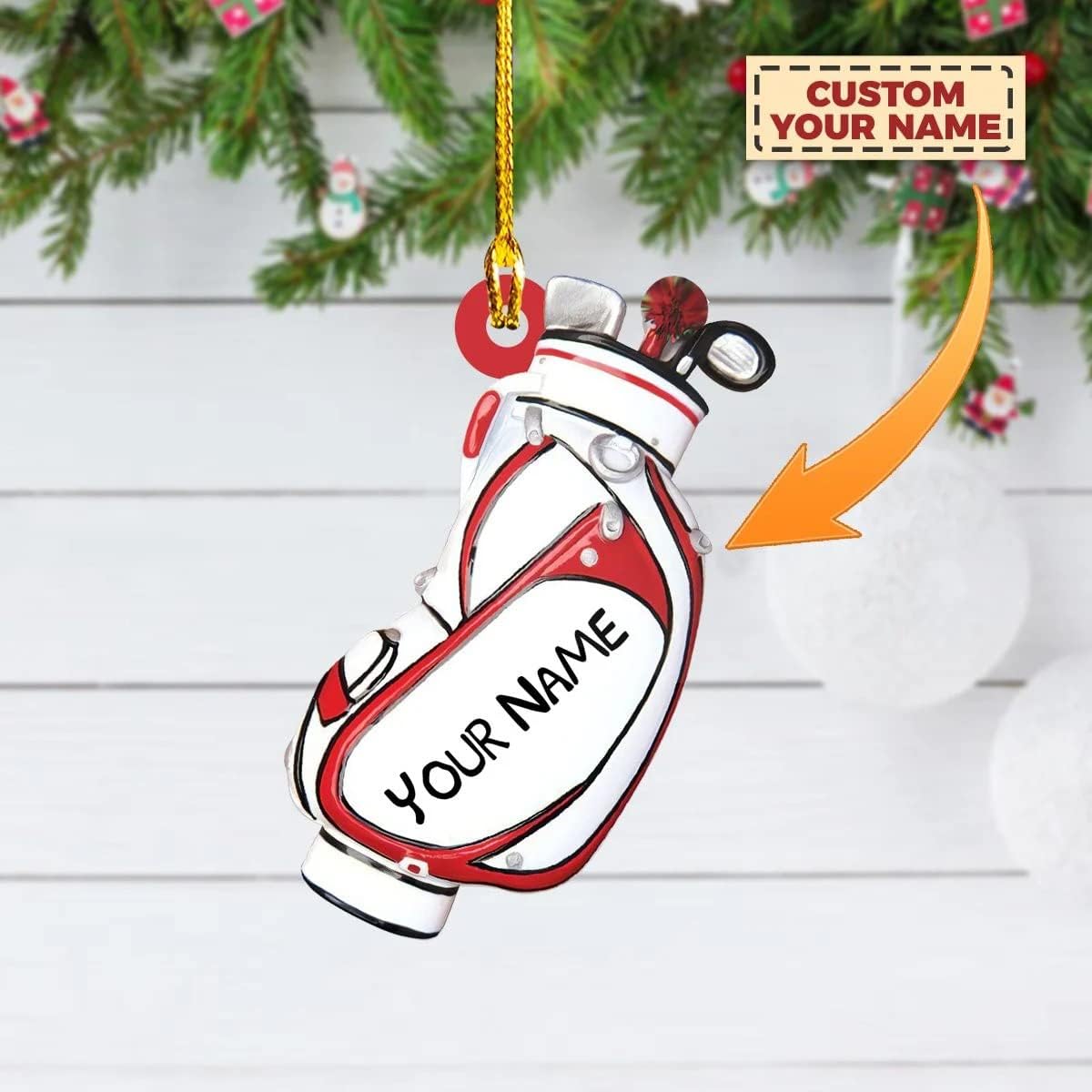 Personalized Shaped Ornament Golf Lovers, Gifts for Golf Lovers, Him, Her, Christmas Tree Decor, Sport Hanger, Home Décor, Golfing Cart Christmas Ornament, Idea 9