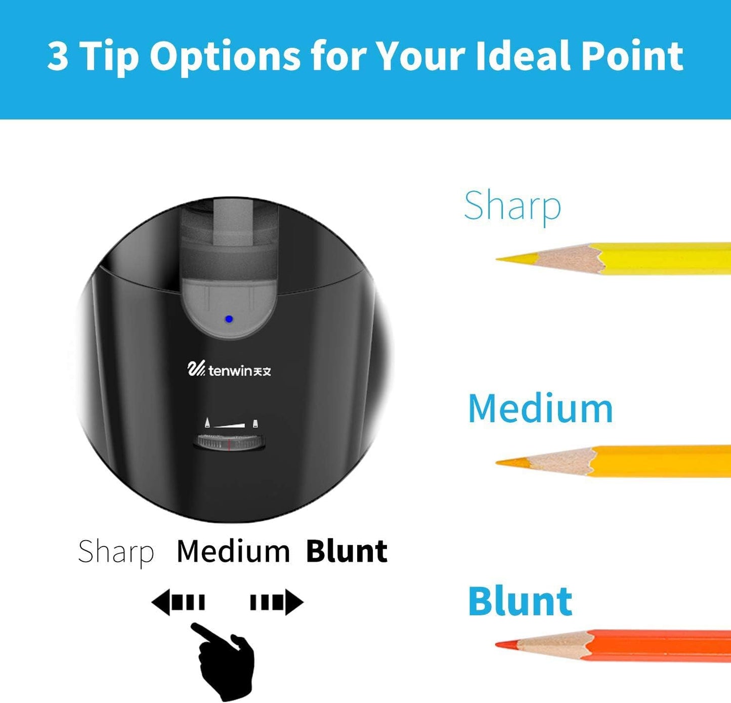 Chargeable Electric Pencil Sharpener, Heavy Duty Adjustable Art Sharpeners, Powered Auto-Stop Pencil Sharpener for Teacher Use, School, Home, Classroom Product Supplies 8028 (Black)