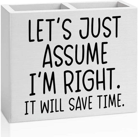 Bosses Day Gifts for Women Men Manager Funny Office Decor for Women Wooden Pencil Holder National Boss Day Decorations Gifts for Supervisor Leader Manager Men HR Coworker Office Desk Decor A 05